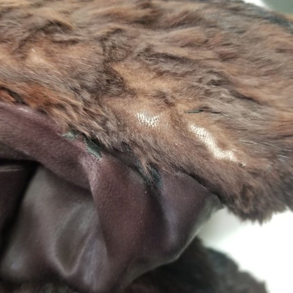 Brown M Fur Coat Pockets Cosplay Fashion Trench Woman Glam Starlet Luxury - Picture 5 of 14